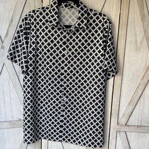Black and White Geometric Men's Shirt